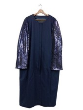 MARINA RINALDI Übergangsmantel Damen Mantel Gr. DE 50 blau Casual-Look