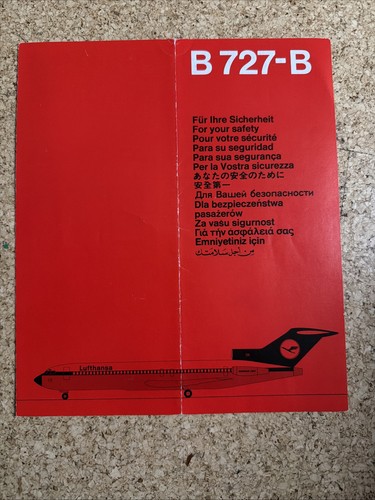 Lufthansa 727 safety card - b,