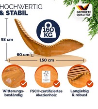 Relaxliege Gartenliege Schaukelliege Schwungliege Saunaliege Akazie Wippliege