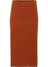 Strick-Midi-Rock Gr. 40/42 Rostbraun Damen-Skirt Freizeitrock Neu