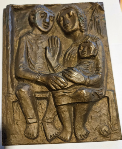 Selten bronze relief heilige - selten,