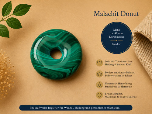 Malachit donut 41mm - malachit, anhänger