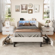 Polsterbett 90x200 cm mit LED