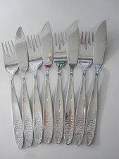 WMF BESTECK FISCHBESTECK f. 4 PERS. = 8 TEILE GABEL 16,5 cm MESSER 20 cm