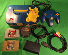 Nintendo 64 Pikachu Edition + Controller, Kabel, Transfer Pak, Stadium 1 & 2