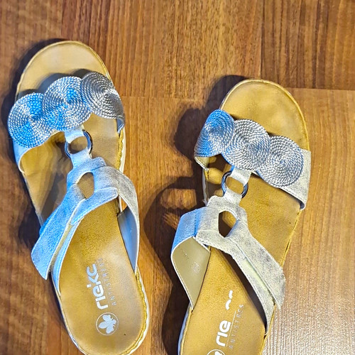 Rieker damen sandalen - sandalen, silber