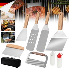 5/8tlg-Grillspachtel Set Profi BBQ Zubehör Grillwender aus Edelstahl Werkzeugset