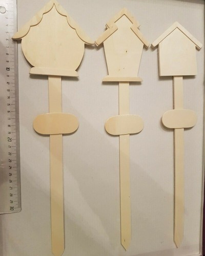 Holzstecker häuser 3er - holzstecker, "