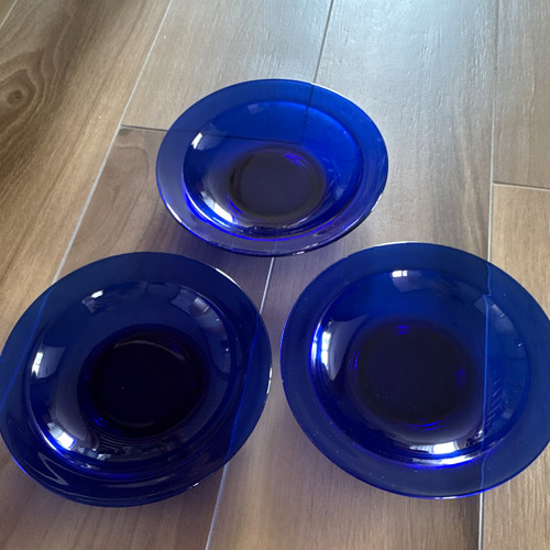 Vintage glasteller - 3x,
