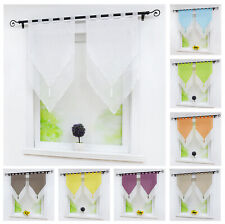 2er Scheibengardinen Modern Bistrogardinen Voile Fenstervorhang Gardinen Küche