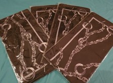 5× Maritime Seidentücher,85×85 cm ,Muster:Ketten, 100%Seide,Farbe:Schwarz.