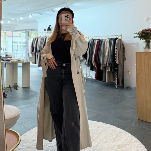 Langer jeans trenchcoat joli - jeans,