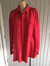 Herren Vintage Seidenhemd Gr. XL Grube zu Grube 25" Kragen Langarm TOP