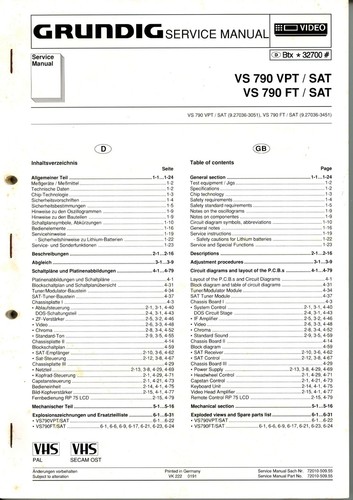 Grundig service manual - für, vs