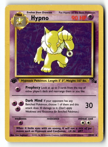 Pokemon karte hypno 1 - karte,