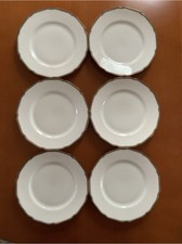 Hutschenreuther Hohenberg 12 Speiseteller Porzellan Goldrand Ø 20 cm neuwertig