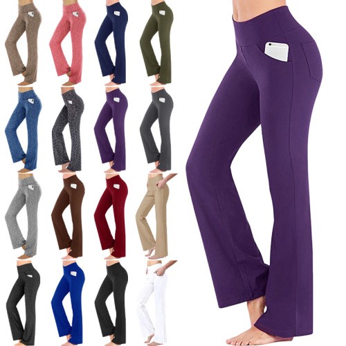Damen bootcut yogahose mit - damen,