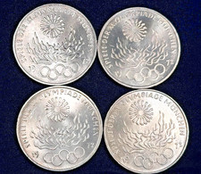 4 x 10 DM Silbermünzen 1972