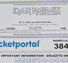 IRON MAIDEN 30.05.2026 BRATISLAVA 2x SITZPLATZ (NEBENEINANDER)