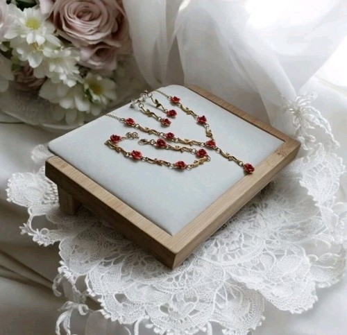 Schmuck set rot - schmuck-set, goldfarben