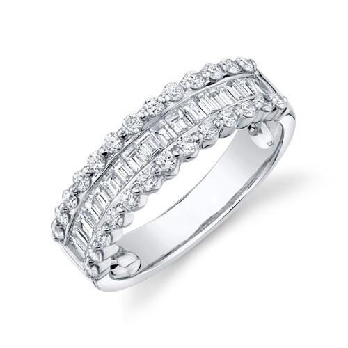 14k weißgold baguette diamant - 14k,