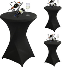 3 Stehtisch- Hussen Stretch Ø 60 cm Tisch Hussen Bistrotisch schwarz