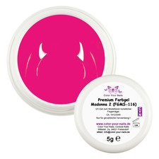 5g Premium Neon Farbgel, Pink-Töne. Madonna 2 (FGMS-116) deckendes Farbgel