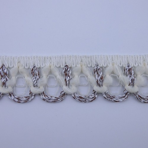 Chenilleborte creme braun 3cm
