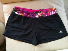 Adidas Shorts Damen Laufhose Sportshorts climacool Gr. L schwarz Blumen neu 