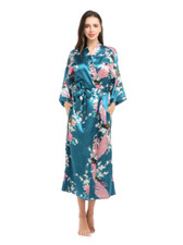 Frauen Lange Robe Print Blume