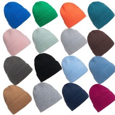 Strickmütze Basic Uni Beanie Mütze warm gerippt Wintermütze Herren Damen Unisex