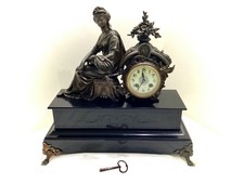 Vintage Kaminuhr Pendule Marmor Bronze Napoleon III Frankreich wohl 1890 Sammler