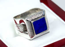 Silber - vintage Herren-Ring/ Siegel-Ring - Lapislazuli