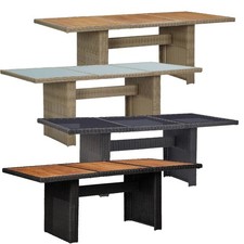 Gartentisch Poly Rattan Garten Esstisch Terrassentisch Tisch Braun 200x100x74 cm