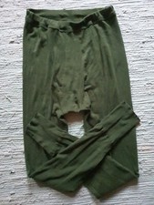 L/XL Schurwolle Angora Unterwäsche  Unterhose Leggings Herren Khaki Grün Vintage