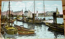 AK 1907: Hamburg - Aus hamburgs Hafen - Segelschiff Kutter Boote Schute Seefahrt