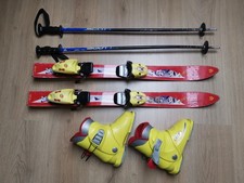 Skiset 80cm für Kinder Stiefel Ski Stöcke Skiausrüstung Tecno