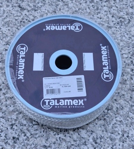 6mm polyesterseil weiss - weiss, (50m)