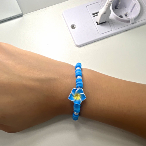 Blau weißes perlenarmband mit - blau-weißes,