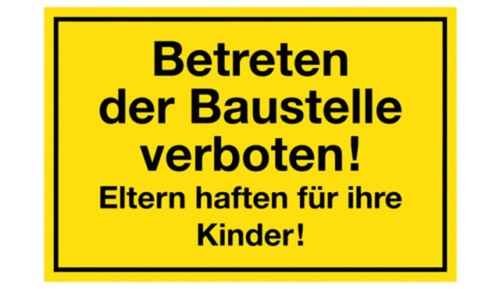 Hinweisschild betreten der - hinweisschild,