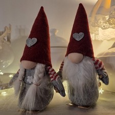 Wichtel Weihnachtendeko Weihnachten Nikolaus Tischdeko 23 cm 2er Set Wichtelfrau