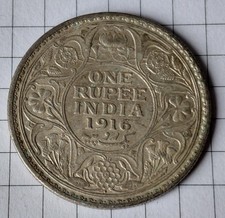 1 Rupie One Rupee 1916 Bombay Britisch Indien George V Silber