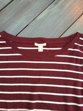 Shirt Langarm, Esprit, Größe L, Burgunder gestreift, nicht getragen