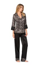 Damen satin pyjama - satin, 2-teilig