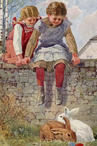 1254 ostern hase kinder - ak,