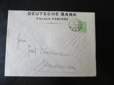 BU 3.4.1923 Deutsche Bank Filiale Coblenz Koblenz nach Ehrenbreitstein