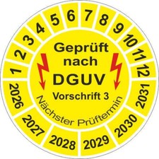 1000Stück Prüfplaketten Geprüft nach DGUV V3 20mm ehemals BGV A3 BGVA3 5065 2026