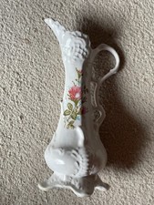 Vase Kanne Karaffe Krug mit Henkel Rosen Ranken Vintage Look 24,5cm hoch