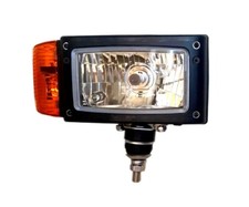 Rechts H4 Scheinwerfer mit Blinker Omegahalter 24V für Radlader Bagger JCB Merlo