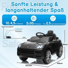 Kinder Elektroauto Porsche SUV Schwarz Höchstgeschwindigkeit 3-5km/h Elektroauto